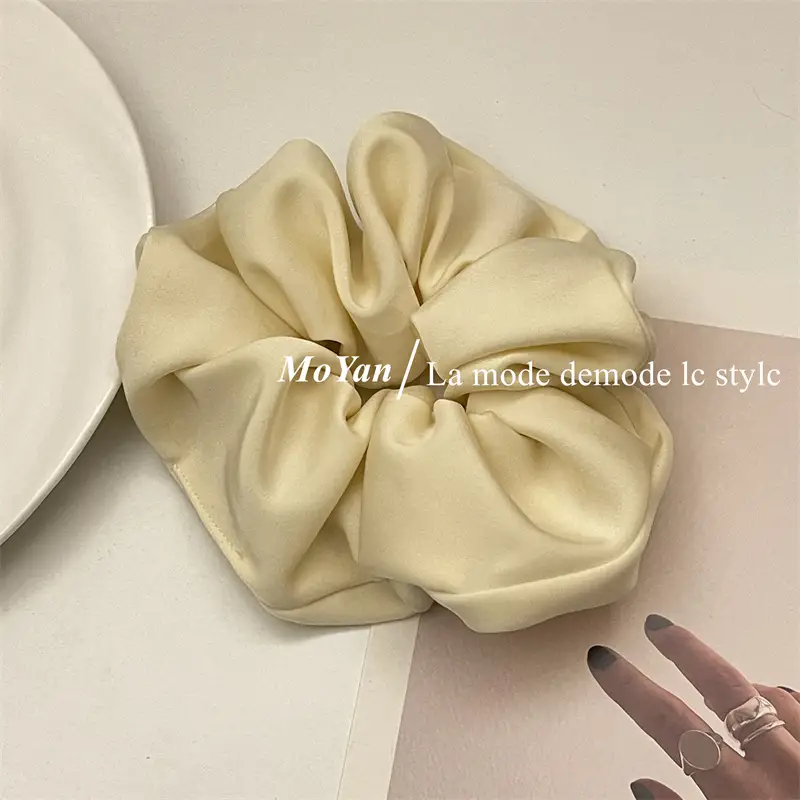 French Satin Bowel Hair Ring Pink Women