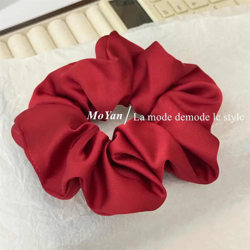 French Satin Bowel Hair Ring Pink Women