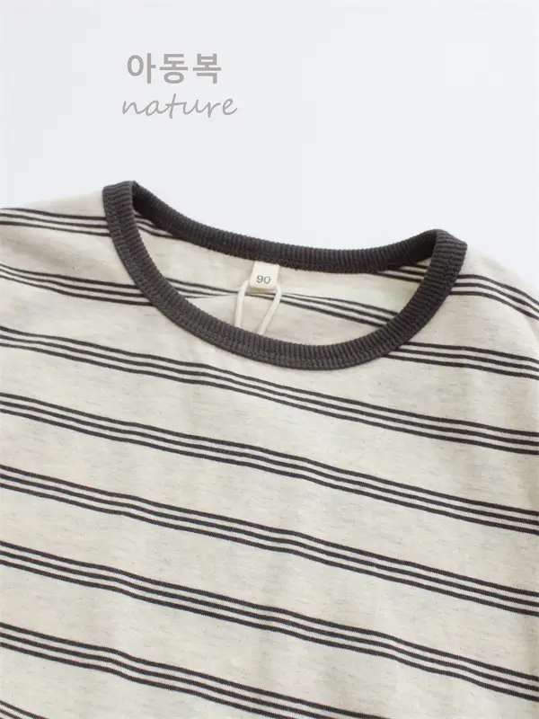 Girls Striped Cotton T-Shirt Long Sleeve Casual Korean Style - Image 3