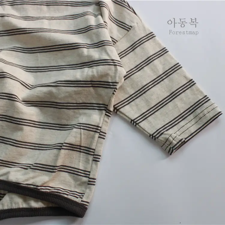 Girls Striped Cotton T-Shirt Long Sleeve Casual Korean Style — feature 10