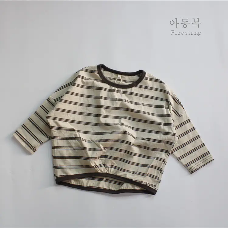 Girls Striped Cotton T-Shirt Long Sleeve Casual Korean Style — feature 7