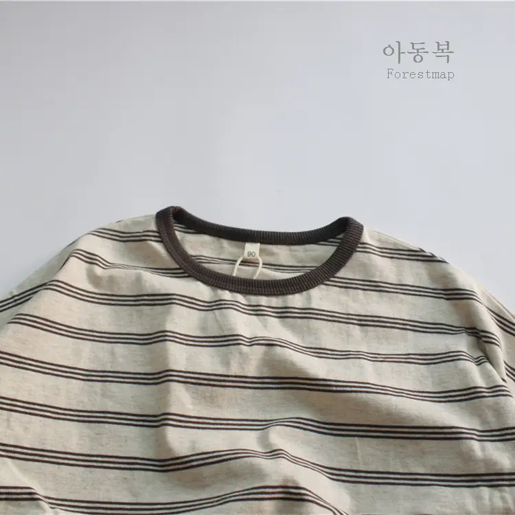 Girls Striped Cotton T-Shirt Long Sleeve Casual Korean Style — feature 8