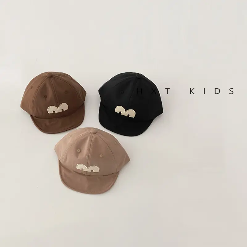 Baby Cap Black Red M Letter Peaked Infant Wear