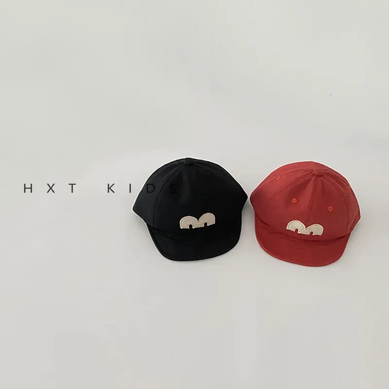 Baby Cap Black Red M Letter Peaked Infant Wear