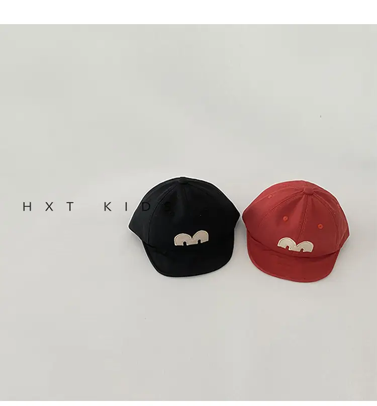 Baby Cap Black Red M Letter Peaked Infant Wear — feature 3