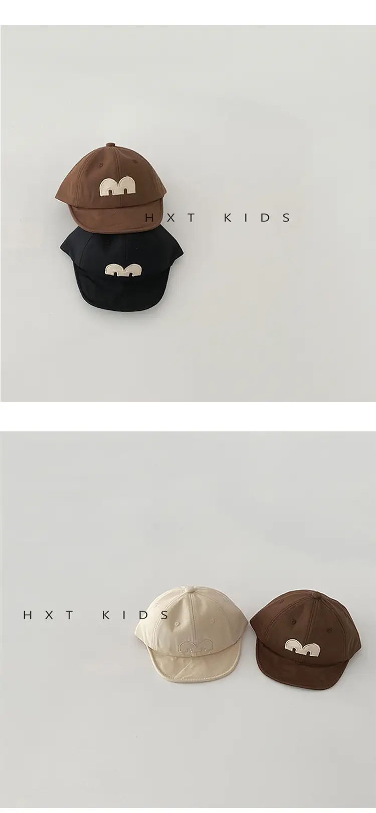 Baby Cap Black Red M Letter Peaked Infant Wear — feature 4