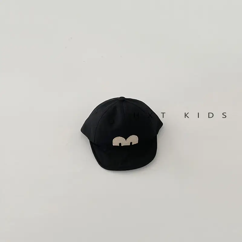 Baby Cap Black Red M Letter Peaked Infant Wear