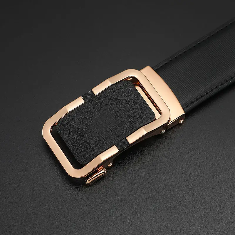 Men's Real Cowhide Belt with Automatic Buckle Gold Silver - Image 12