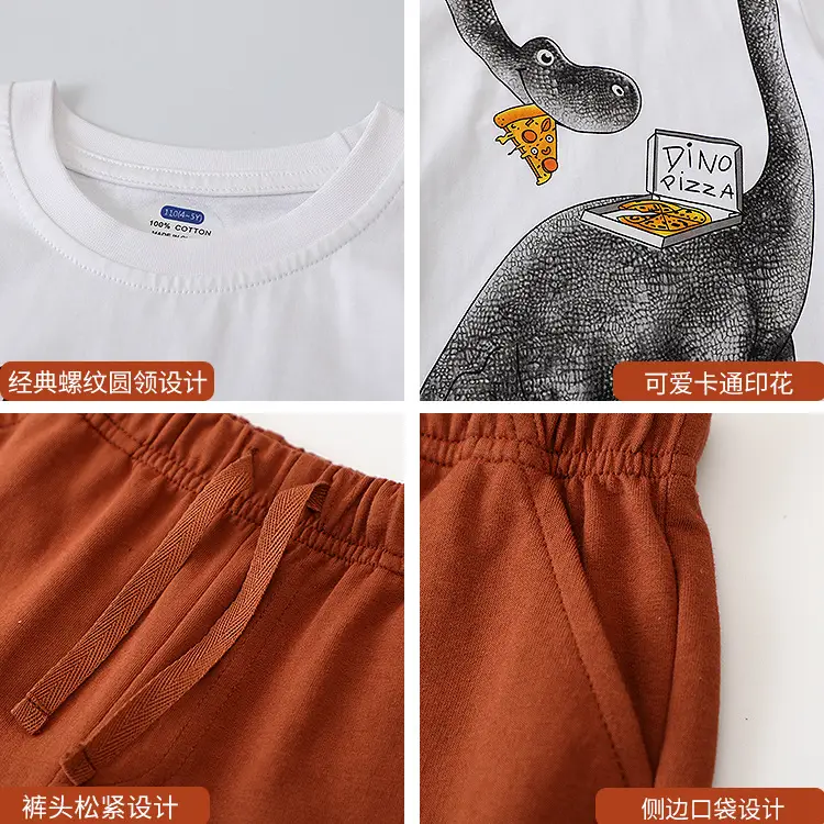 25Y Boys Dinosaur Print T-Shirt Shorts Set - Image 11