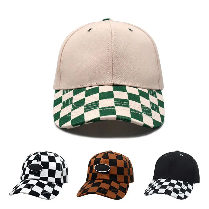 New CUHK Children's Green Checkered Cap Soft Fabric - Image 7