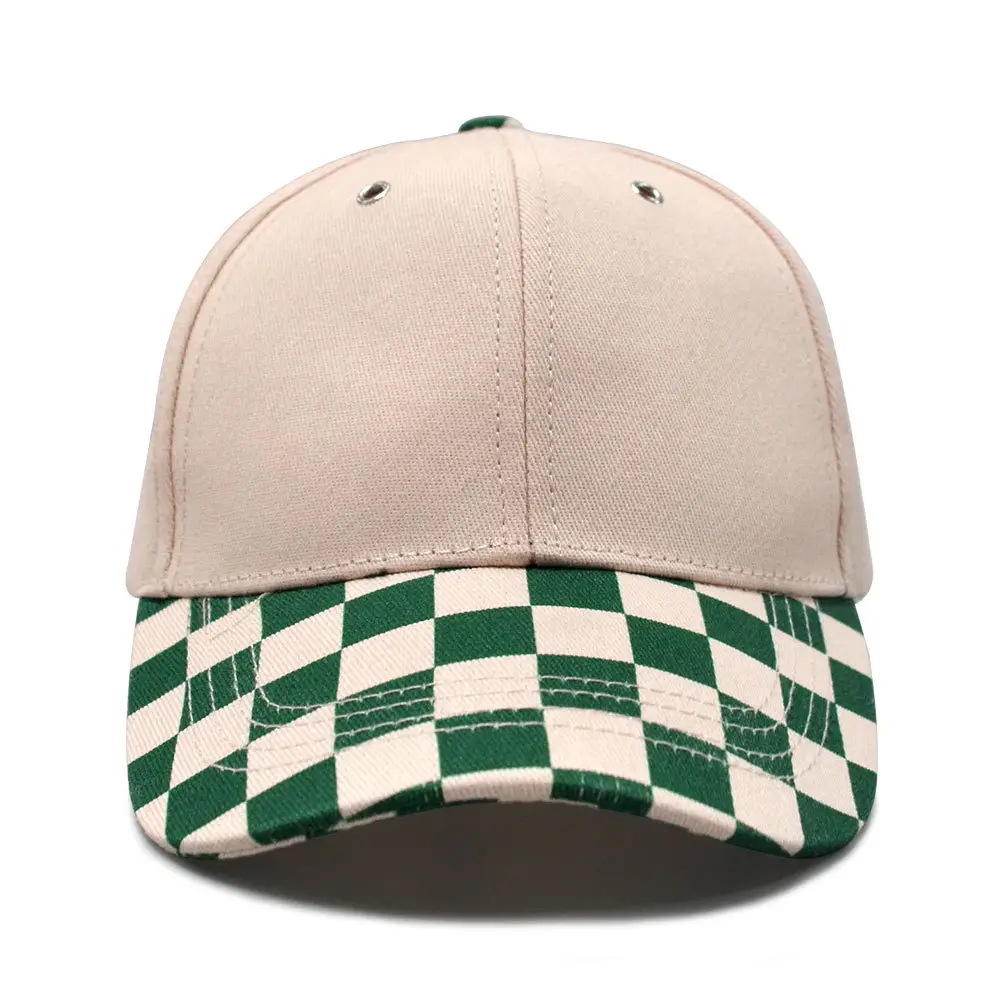 New CUHK Children's Green Checkered Cap Soft Fabric - Image 8