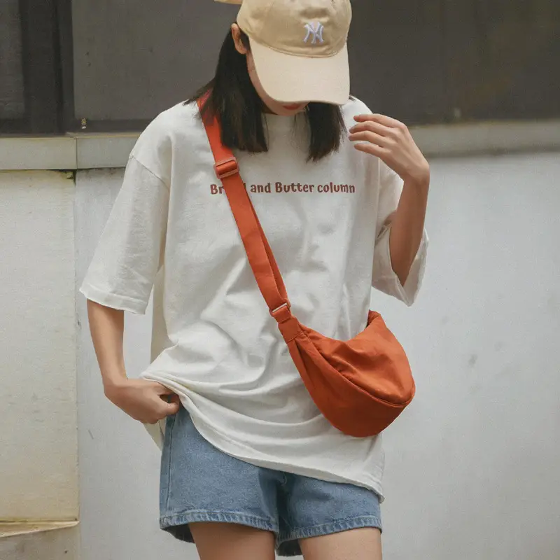 Women Shoulder Crossbody Bag Orange Nylon Casual 2023 - Image 10