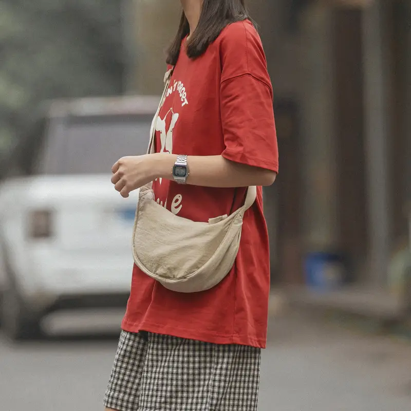 Women Shoulder Crossbody Bag Orange Nylon Casual 2023 - Image 11