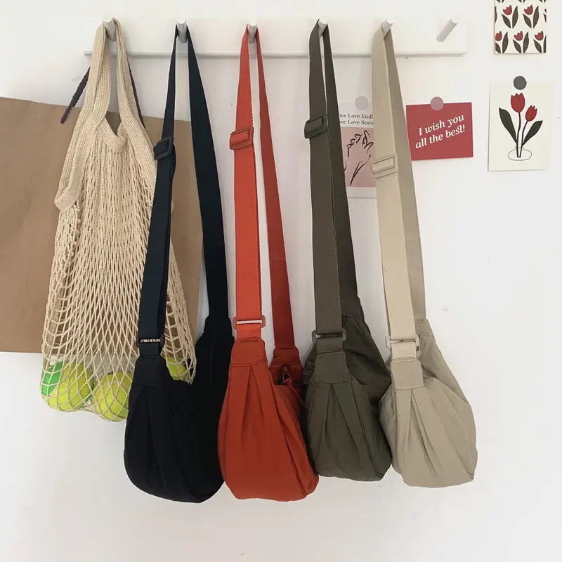 Women Shoulder Crossbody Bag Orange Nylon Casual 2023 - Image 12