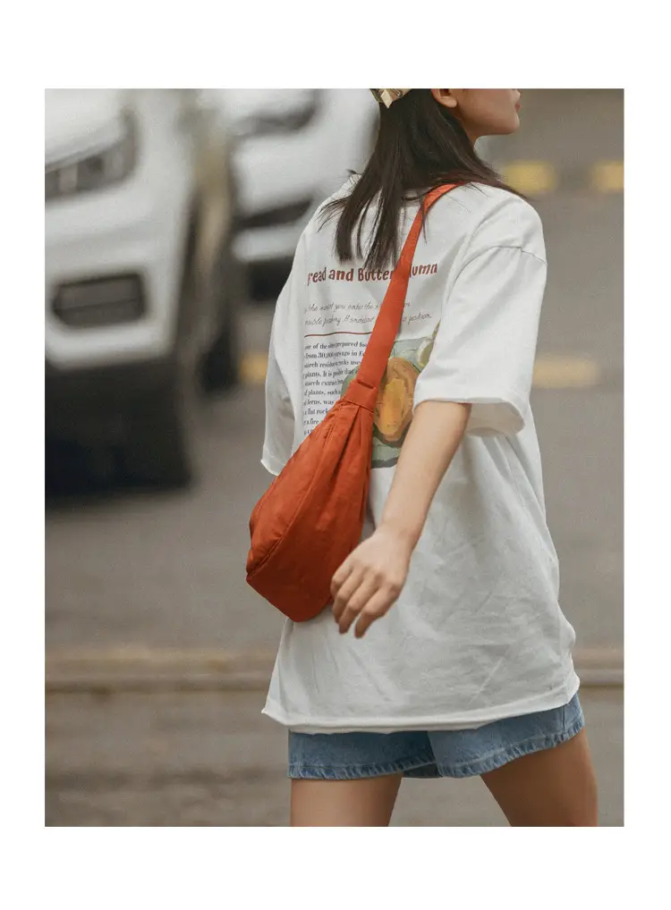 Women Shoulder Crossbody Bag Orange Nylon Casual 2023 — feature 10
