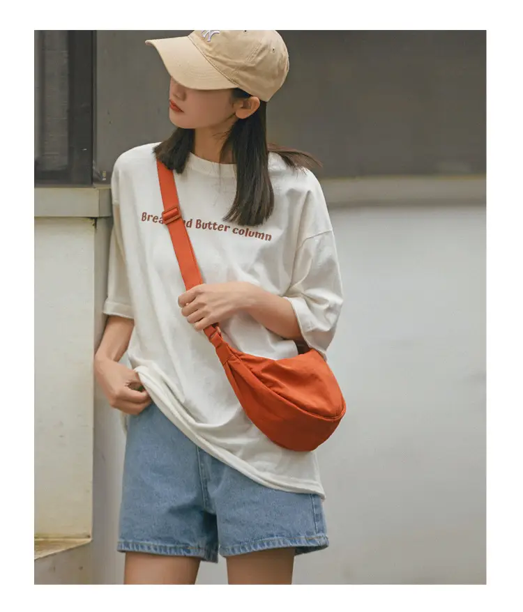 Women Shoulder Crossbody Bag Orange Nylon Casual 2023 — feature 3