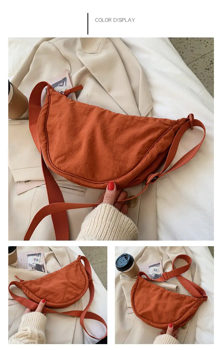 Women Shoulder Crossbody Bag Orange Nylon Casual 2023 — feature 35
