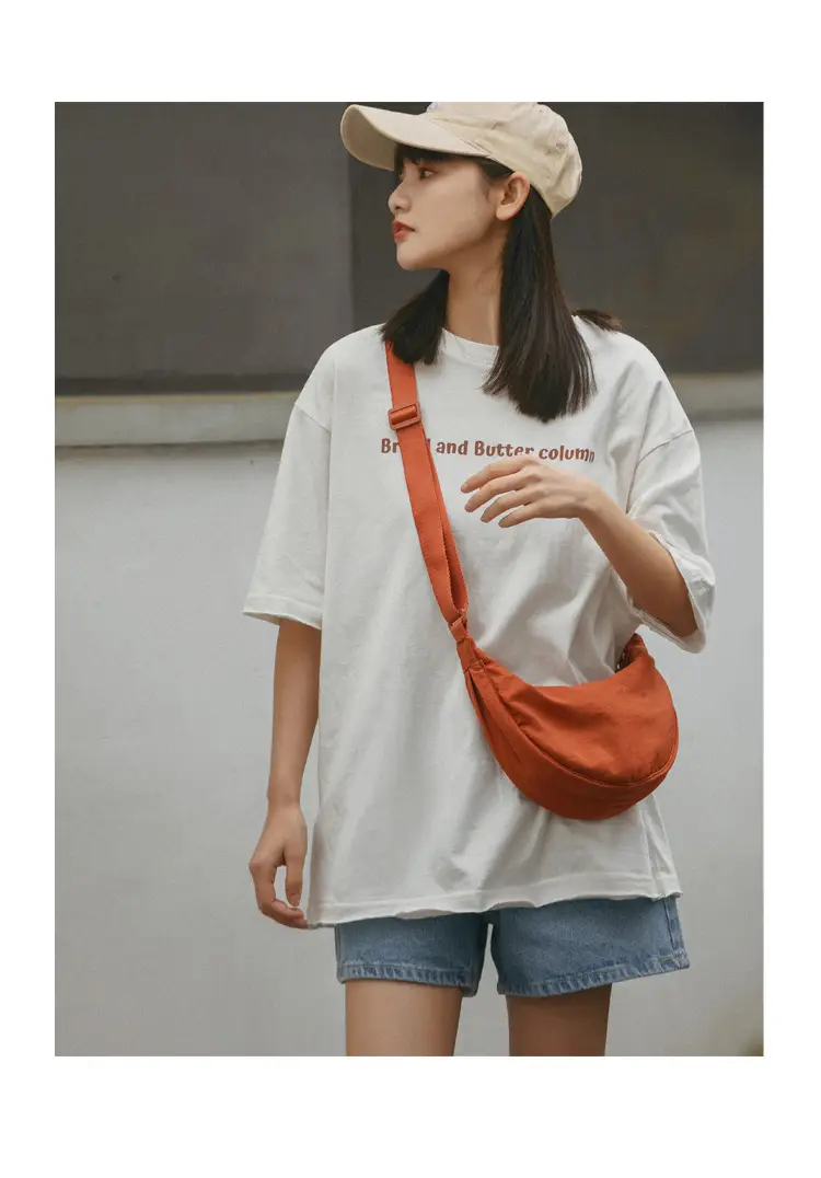 Women Shoulder Crossbody Bag Orange Nylon Casual 2023 — feature 9