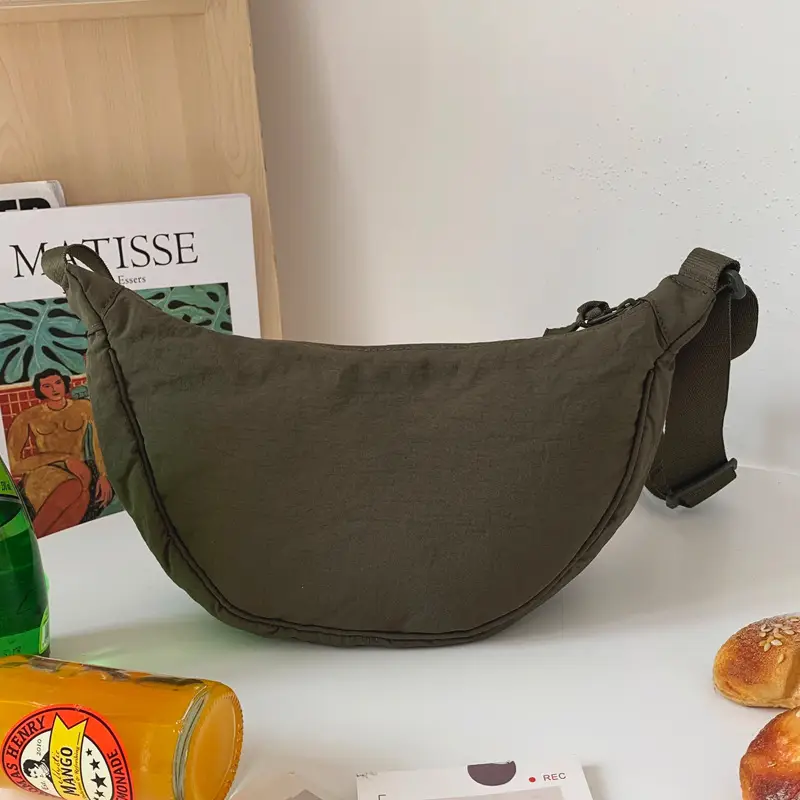 Women Shoulder Crossbody Bag Orange Nylon Casual 2023 - Image 4