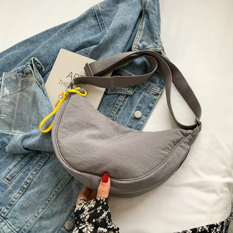 Women Shoulder Crossbody Bag Orange Nylon Casual 2023 - Image 5