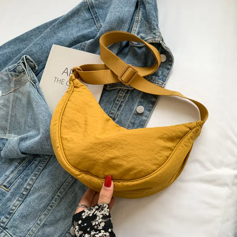 Women Shoulder Crossbody Bag Orange Nylon Casual 2023 - Image 6