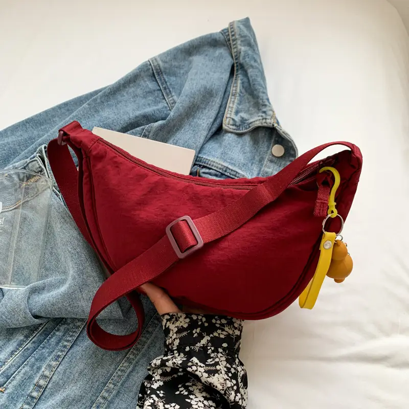 Women Shoulder Crossbody Bag Orange Nylon Casual 2023 - Image 8