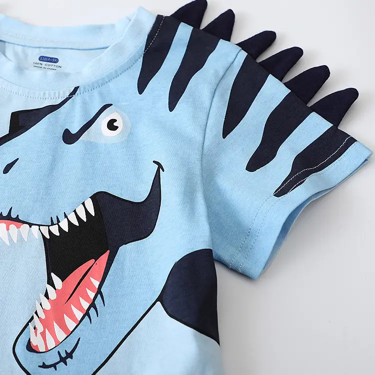 Kids Tiger Print T-Shirt Shorts Set Black - Image 12
