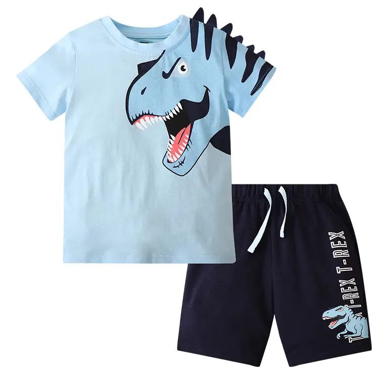 Kids Tiger Print T-Shirt Shorts Set Black - Image 13