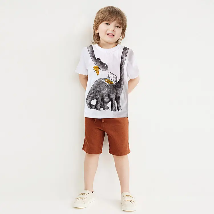 Kids Tiger Print T-Shirt Shorts Set Black - Image 3