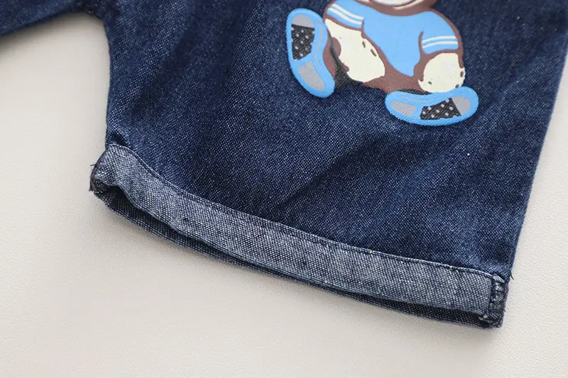Kids Boys Cotton Teddy Bear Lapel T-Shirt Shorts Set — feature 12