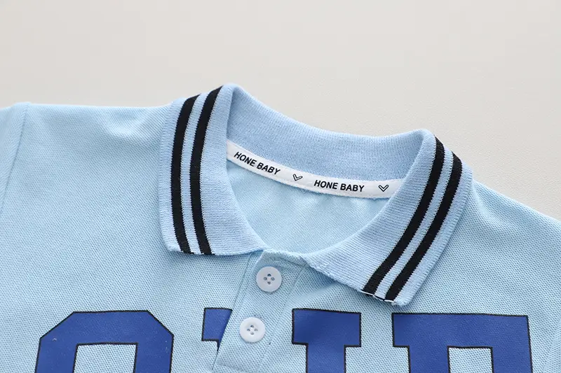 Kids Boys Cotton Teddy Bear Lapel T-Shirt Shorts Set — feature 6
