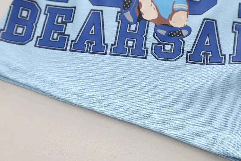 Kids Boys Cotton Teddy Bear Lapel T-Shirt Shorts Set — feature 8