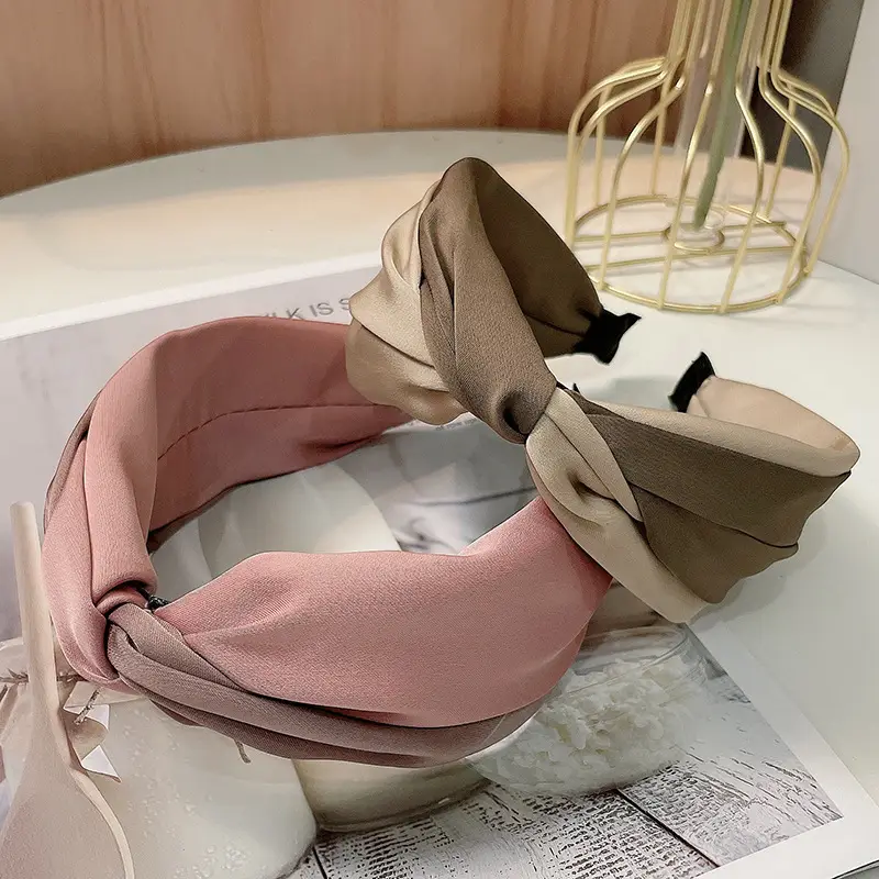 Korean Style Double Color Knot Hair Hoop Women