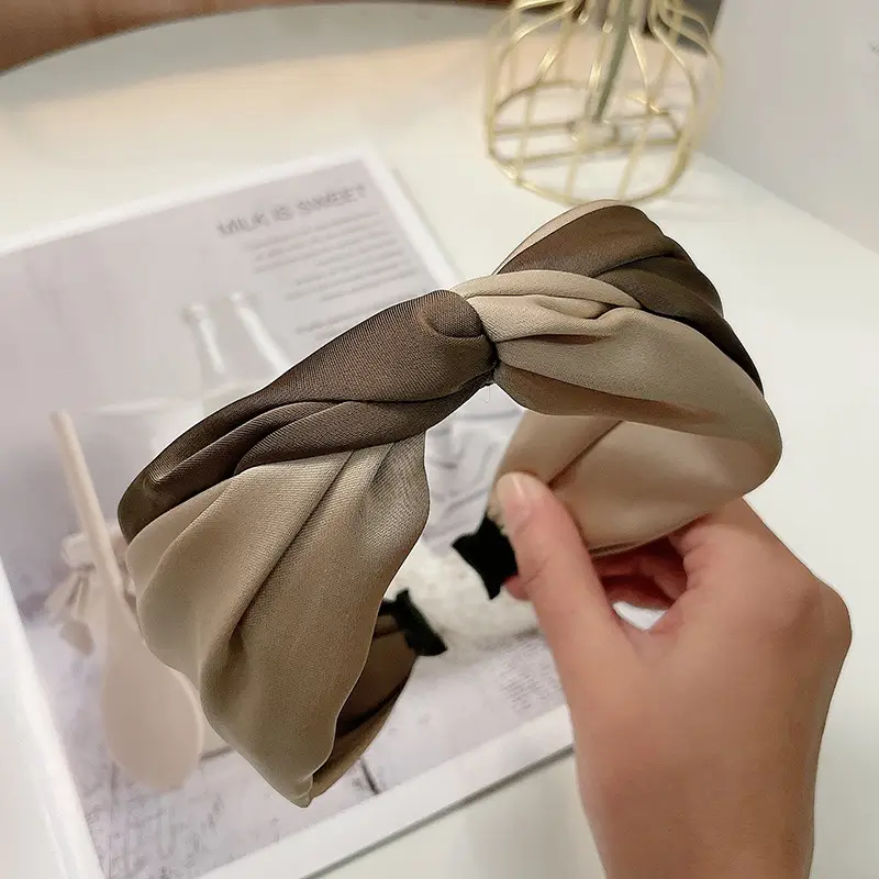Korean Style Double Color Knot Hair Hoop Women