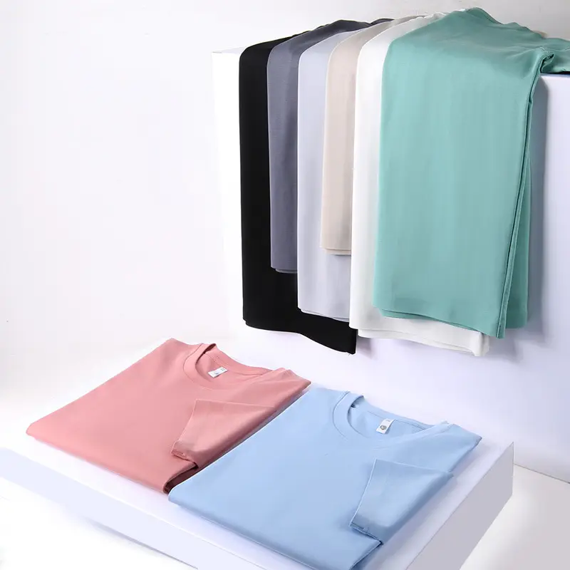 Men Pink Stretchy T-Shirt Loose Crew Neck - Image 10
