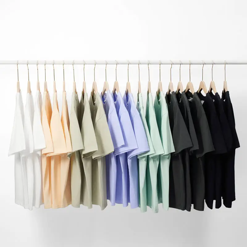 Pink Cotton T-Shirt Men 240g Drop Shoulder Half Sleeve