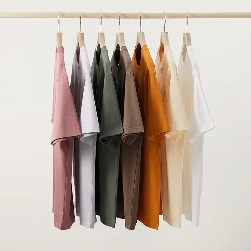 Pink Cotton T-Shirt Men 240g Drop Shoulder Half Sleeve