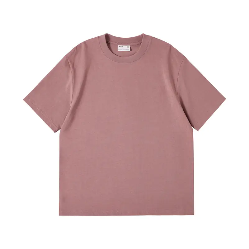 Pink Cotton T-Shirt Men 240g Drop Shoulder Half Sleeve