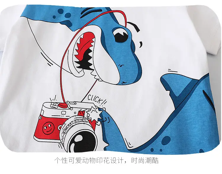 European American Boys T-Shirt Shorts Suit Summer Sports Crewneck — feature 19