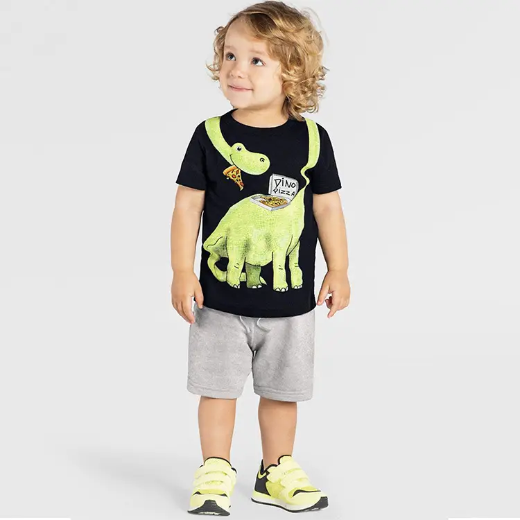 European American Boys T-Shirt Shorts Suit Summer Sports Crewneck - Image 7