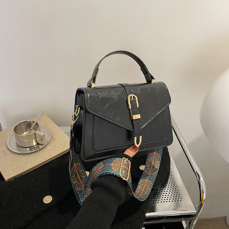 Black Leather Shoulder Crossbody Bag for Women 2023 - Image 5