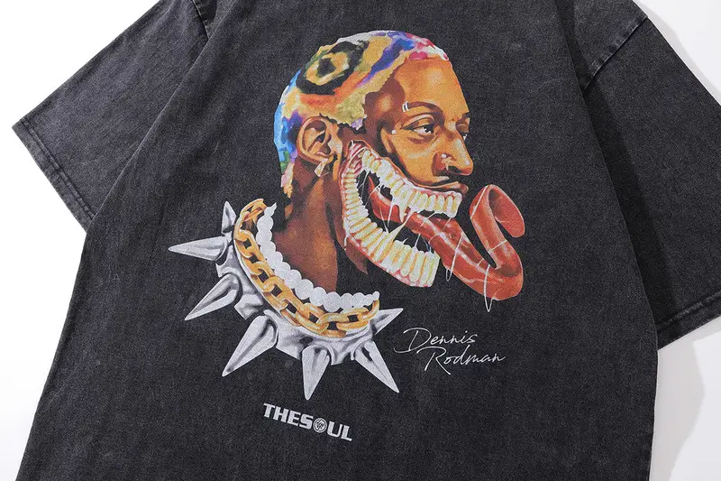 American Style Rodman Character T-Shirt Black 230 GSM — feature 11