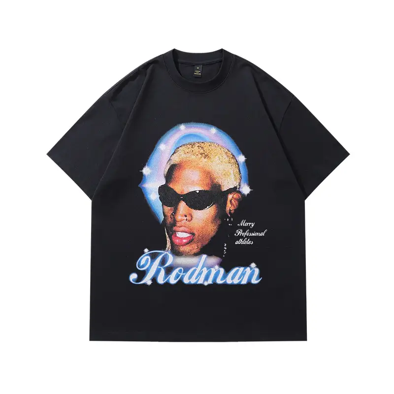American Style Rodman Character T-Shirt Black 230 GSM - Image 2