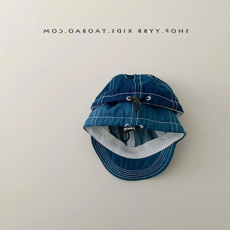 Blue Drawstring Baseball Cap for Kids Girls - Image 6