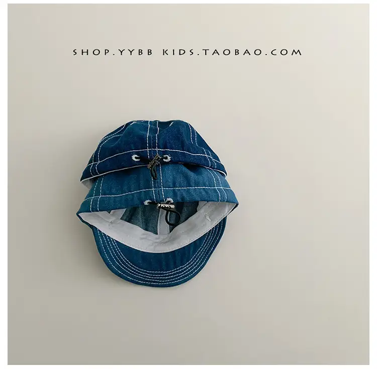 Blue Drawstring Baseball Cap for Kids Girls — feature 5