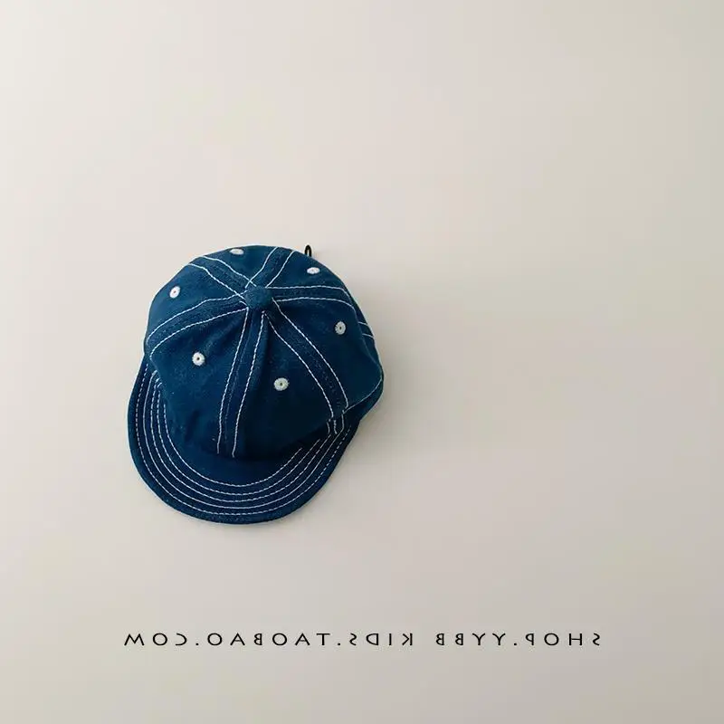 Blue Drawstring Baseball Cap for Kids Girls - Image 2