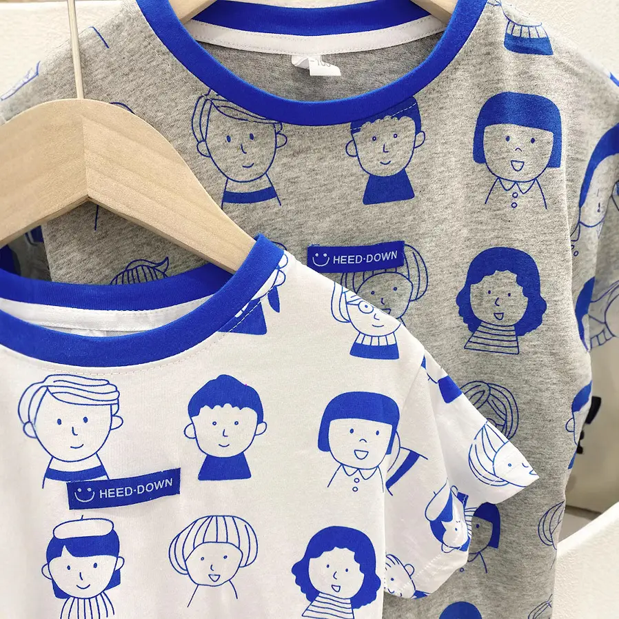 2023 Kids T-Shirt Gray Blue Cartoon Print Elastic Waist - Image 6