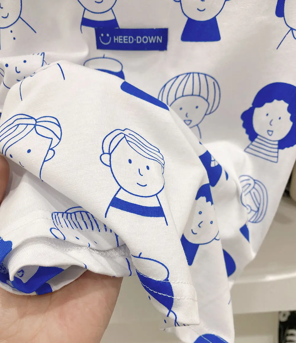 2023 Kids T-Shirt Gray Blue Cartoon Print Elastic Waist — feature 8