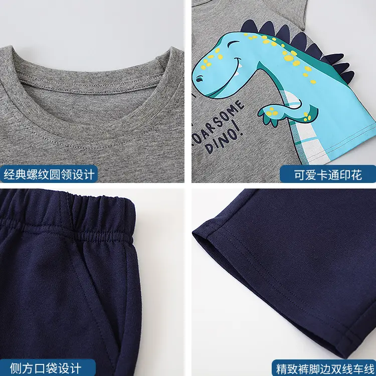 Cute Dinosaur Print Boys 2-Piece Set - Image 11