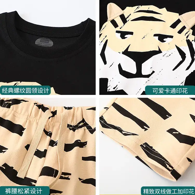 Cute Dinosaur Print Boys 2Pc Summer Wear Set - Image 11